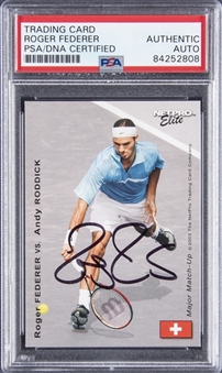 2003 Netpro Elite Roger Federer Twice Signed Rookie Card - PSA/DNA Authentic
